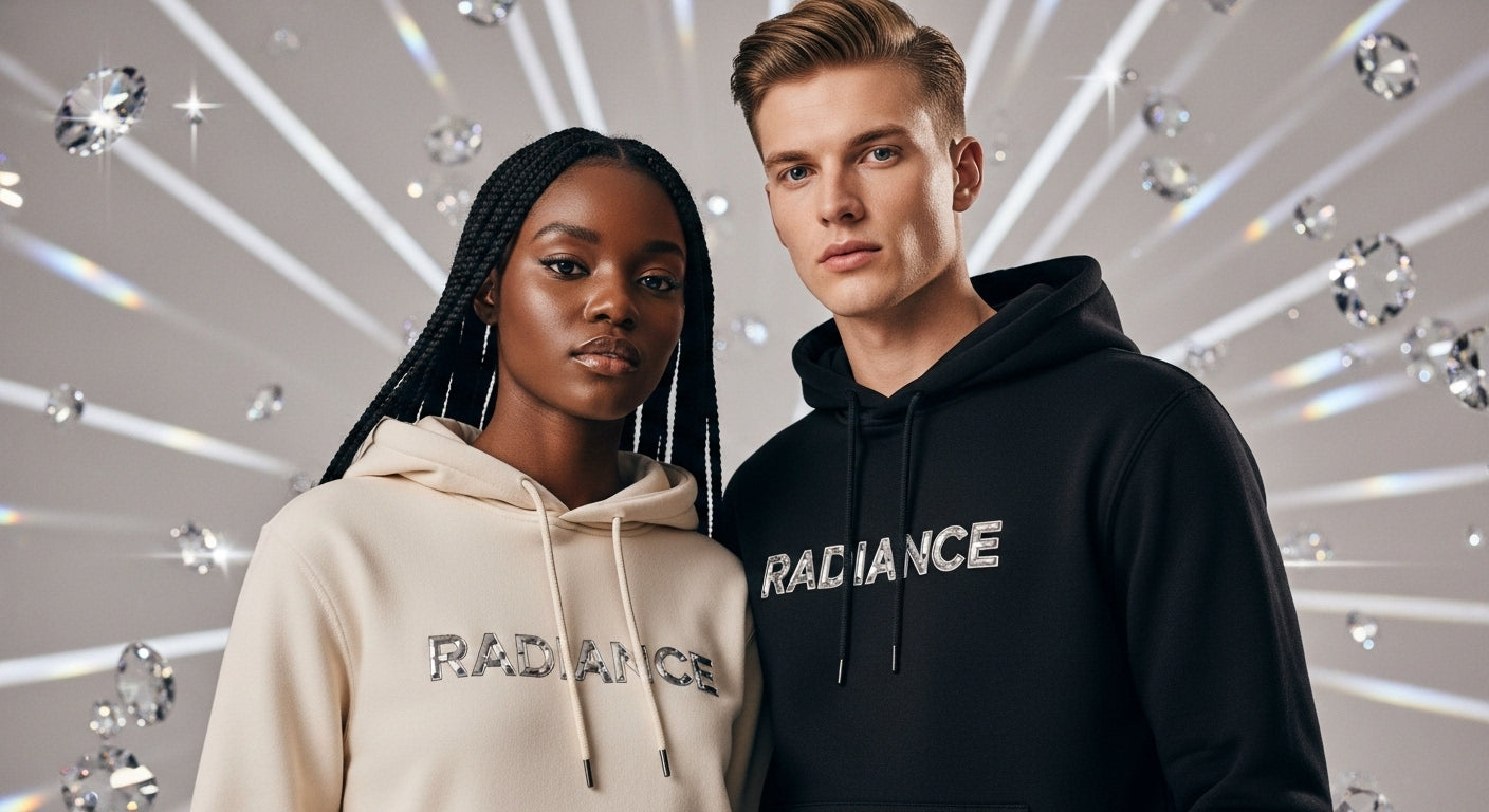 🜋 RADIANCE capsule by 432Ether — luminous fashion celebrating inner glow, light, and luxury in motion.