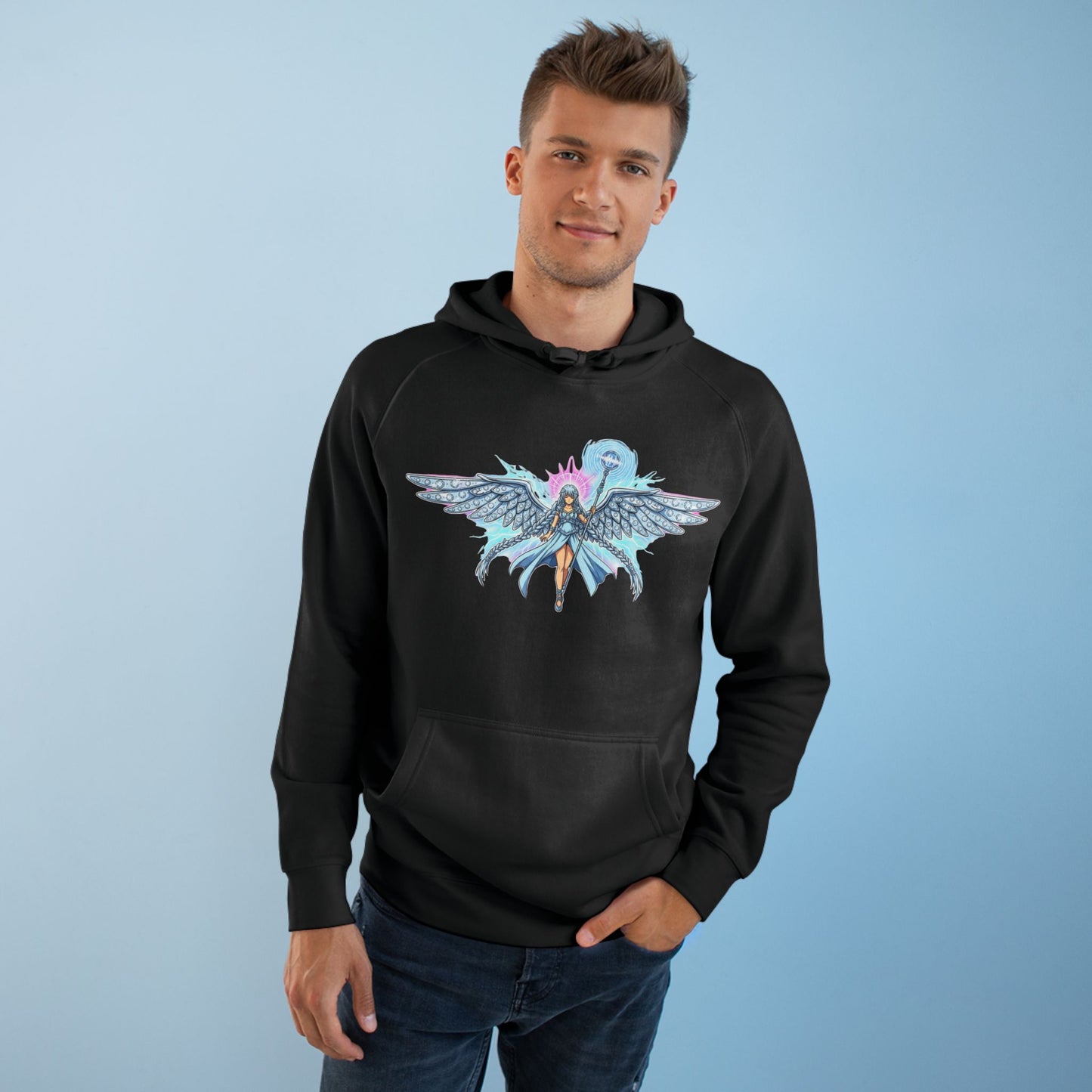 Winged Valkyrie Hoodie — Mythic Norse Warrior Graphic Sweatshirt