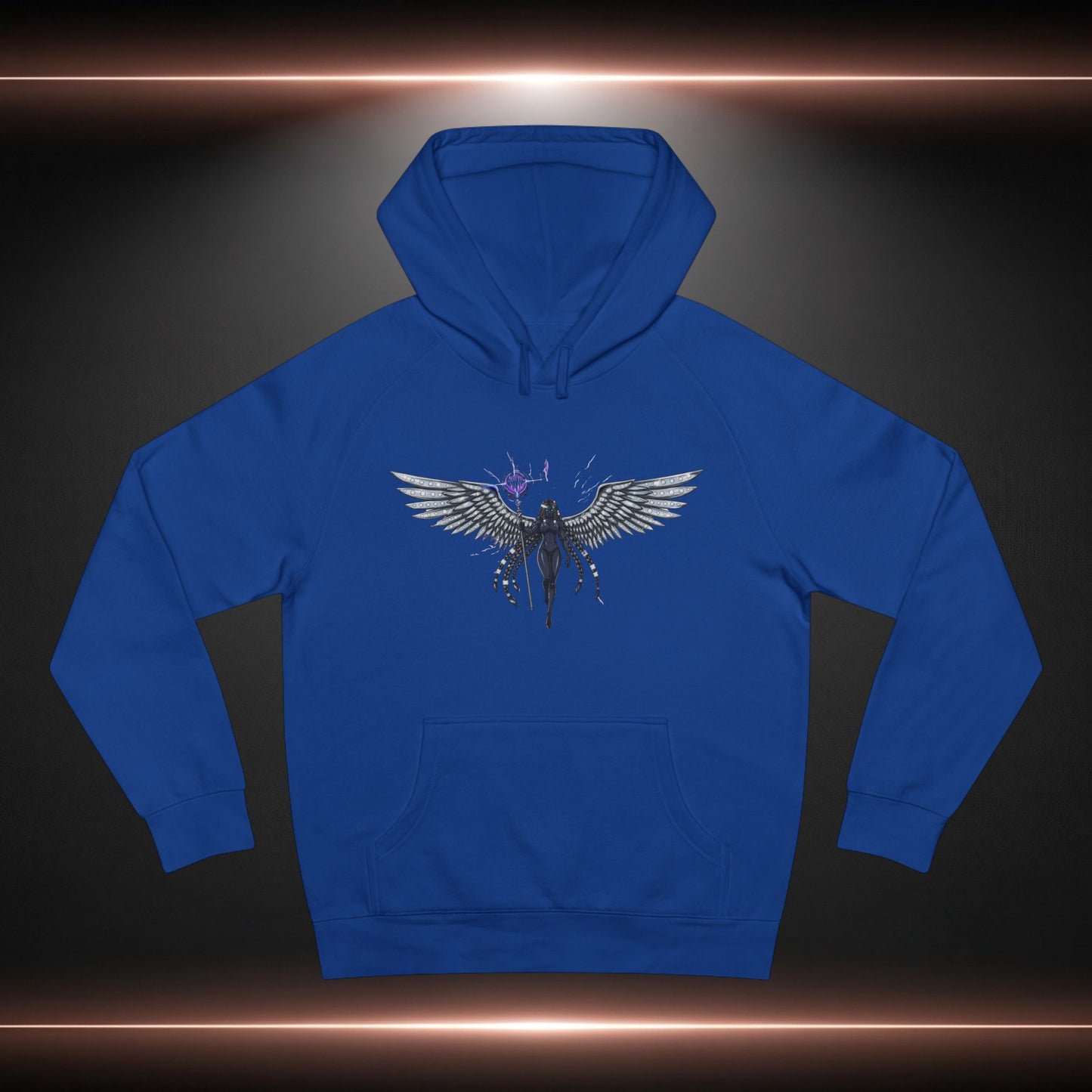 Angel Wings Hoodie with Mystic Orb — Gothic Celestial Streetwear