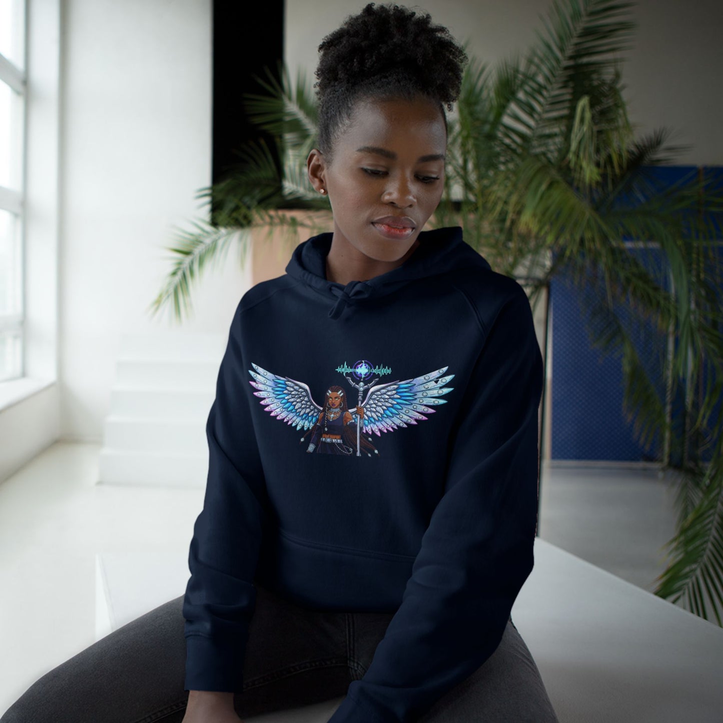 Angel Wings Hoodie — Holographic Winged Guardian Graphic Hoodie