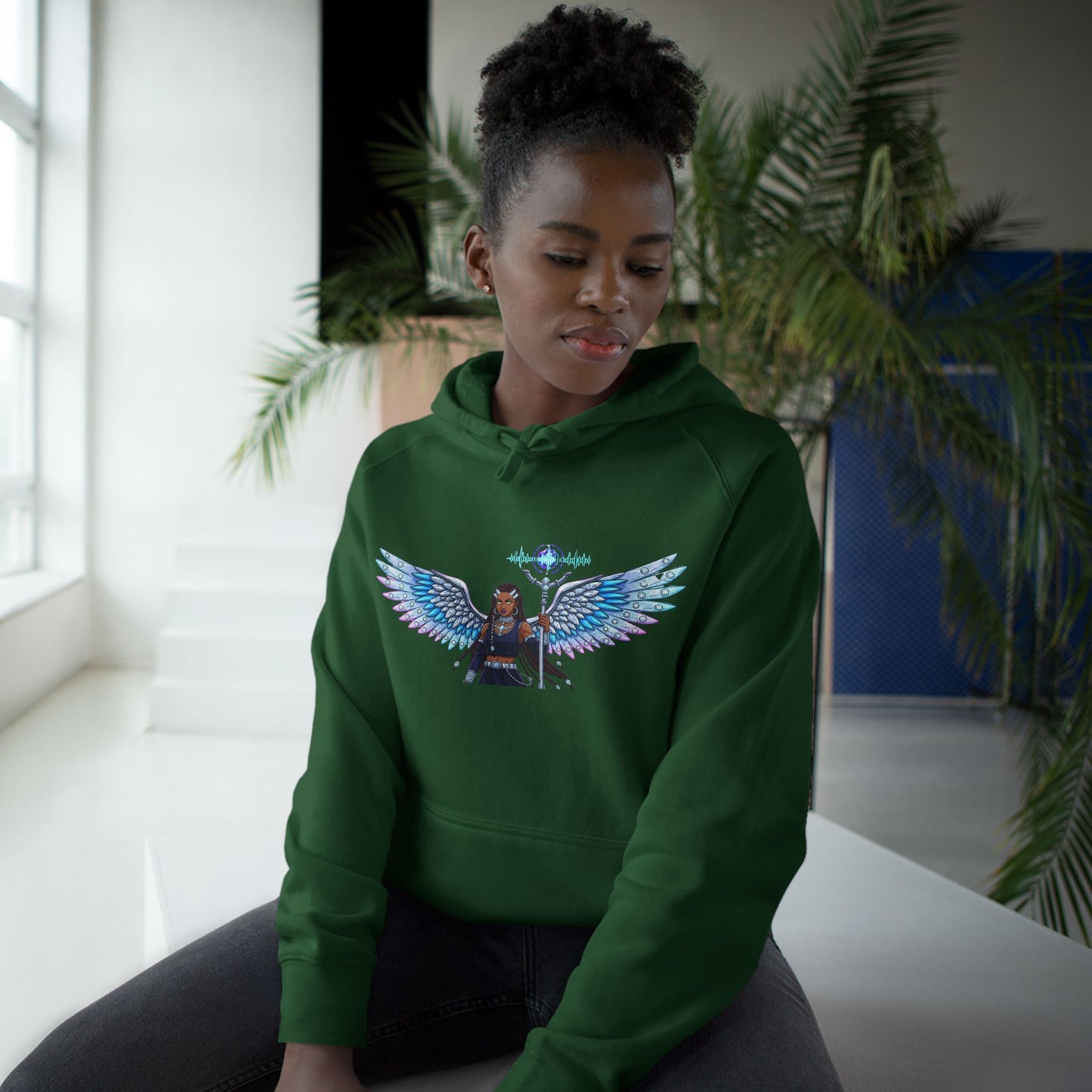 Angel Wings Hoodie — Holographic Winged Guardian Graphic Hoodie