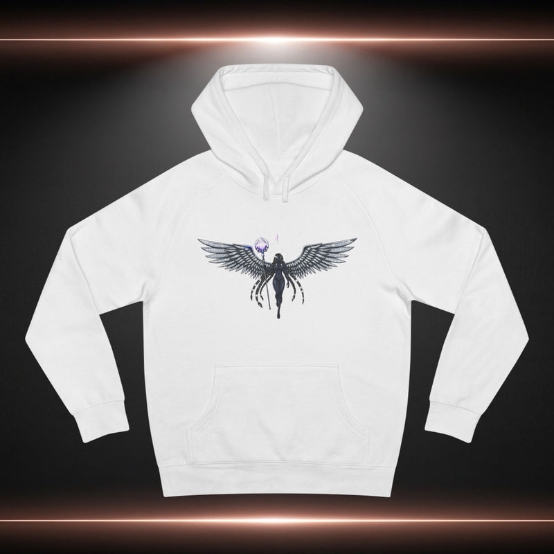 Angel Wings Hoodie with Mystic Orb — Gothic Celestial Streetwear
