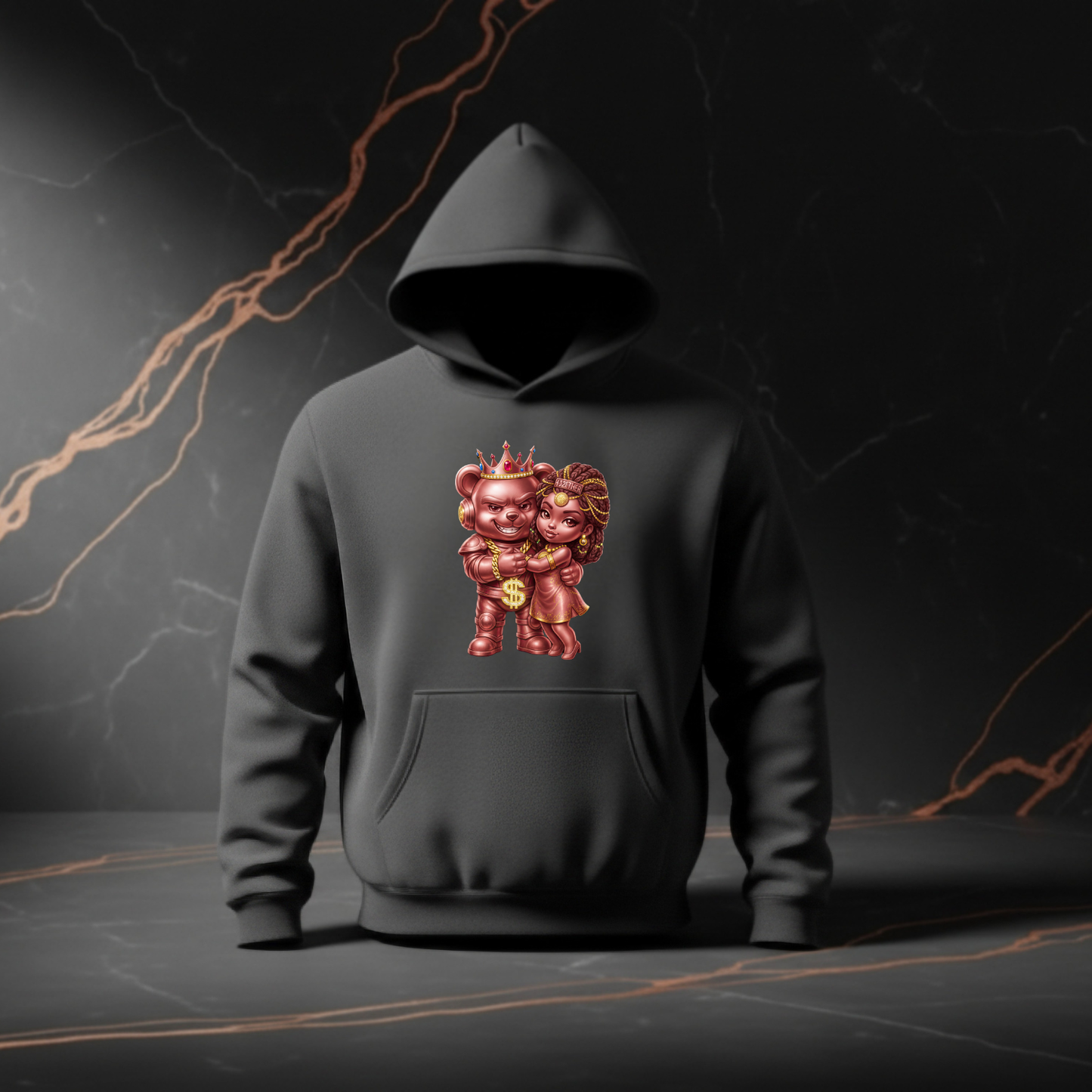 Crowned Luxe Drip Couples Hoodie