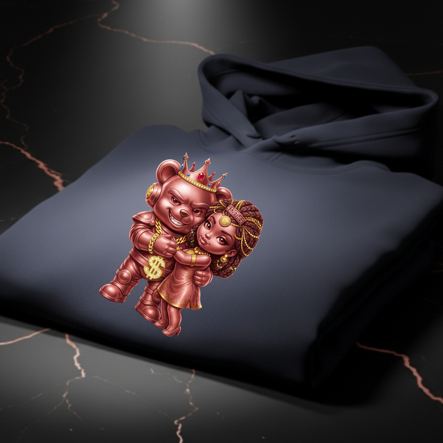 Crowned Luxe Drip Couples Hoodie