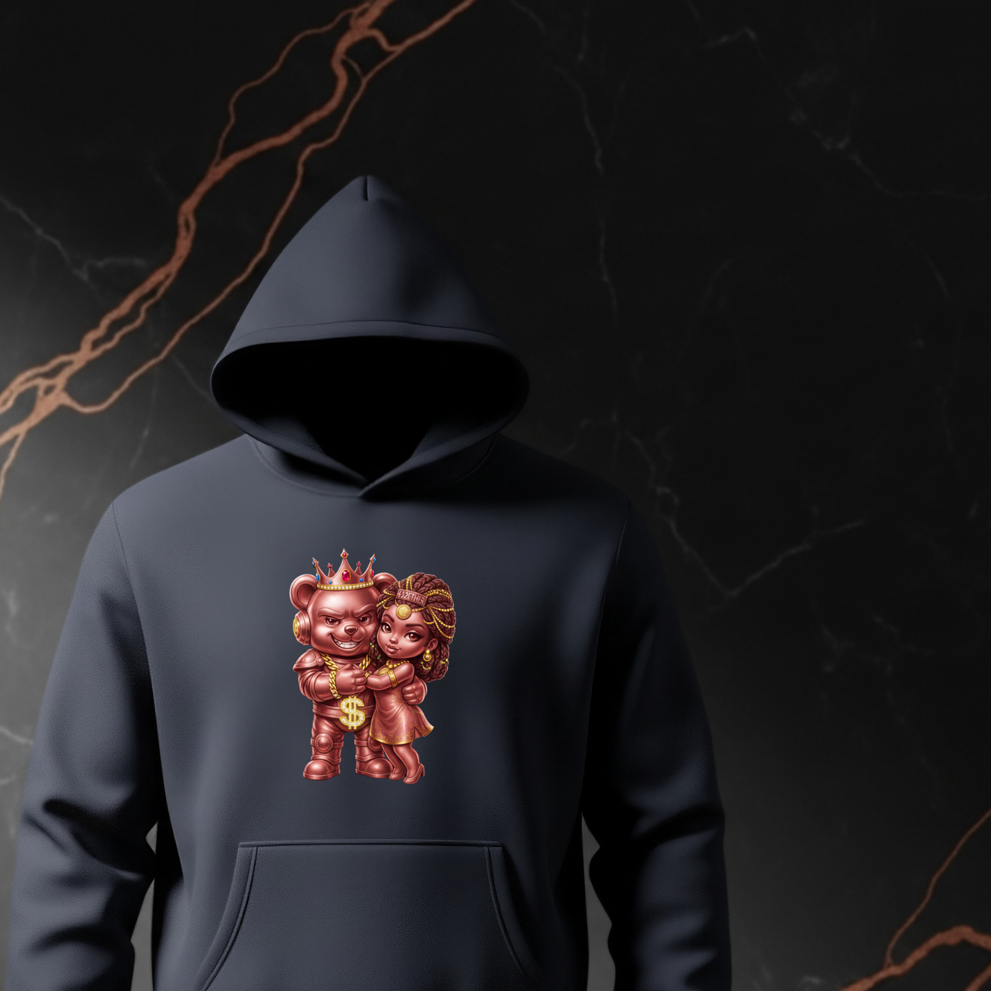 Crowned Luxe Drip Couples Hoodie