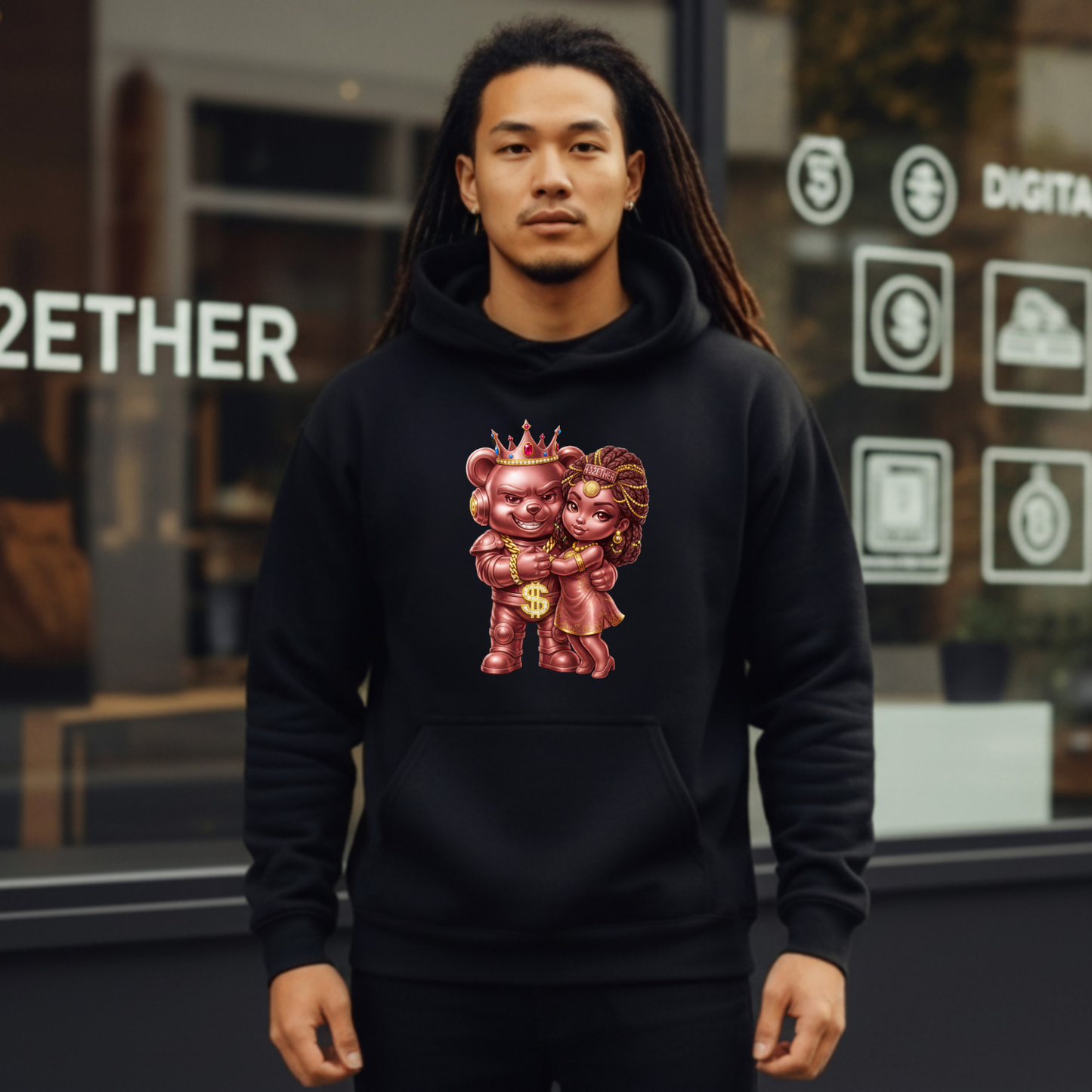 Crowned Luxe Drip Couples Hoodie