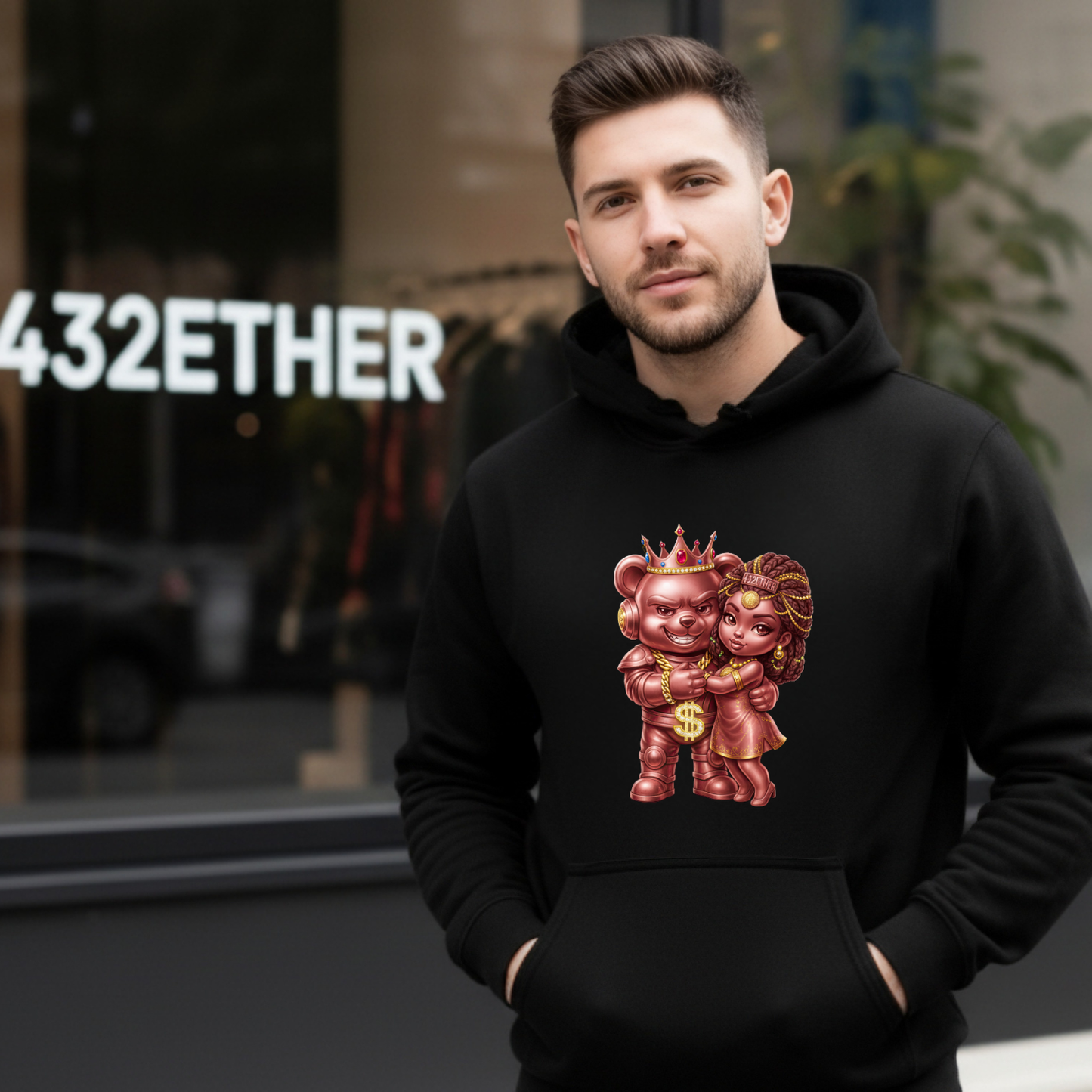 Crowned Luxe Drip Couples Hoodie