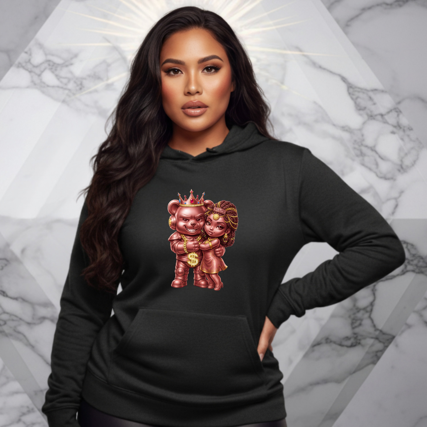 Crowned Luxe Drip Couples Hoodie