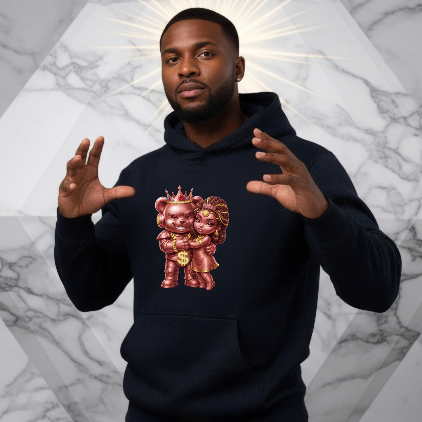 Crowned Luxe Drip Couples Hoodie