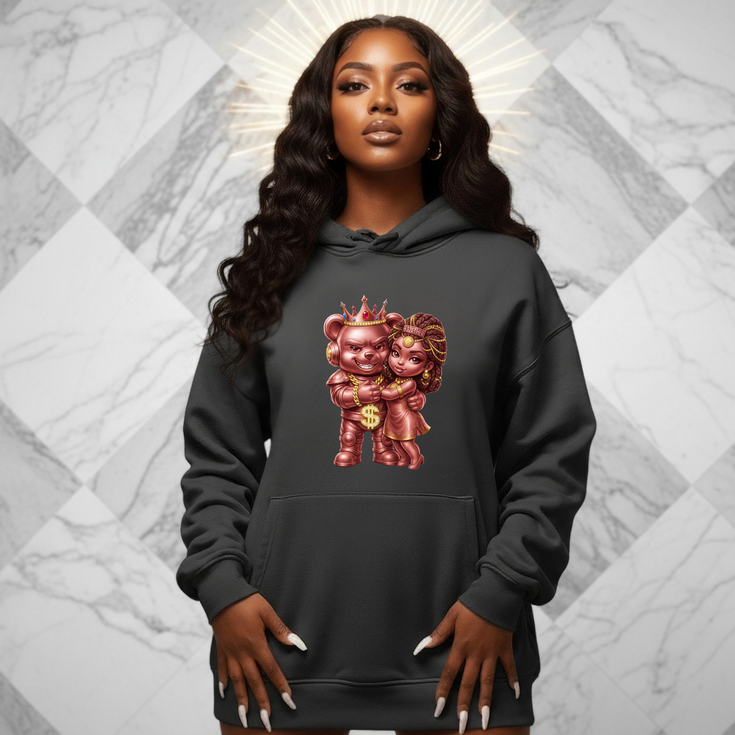 Crowned Luxe Drip Couples Hoodie