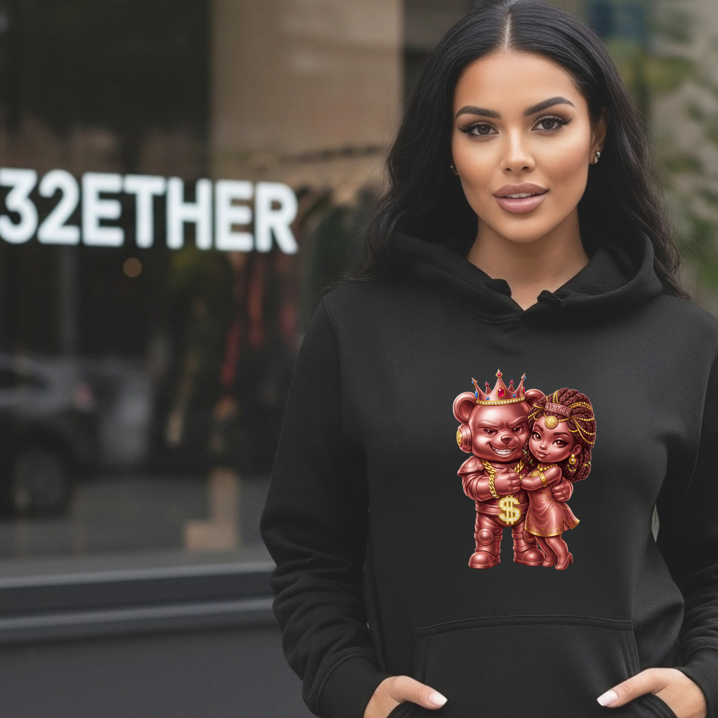 Crowned Luxe Drip Couples Hoodie