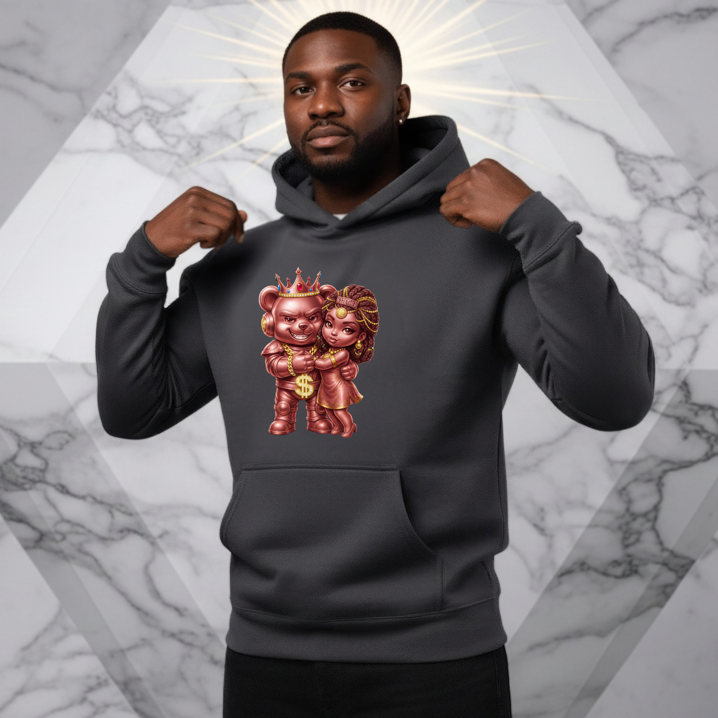 Crowned Luxe Drip Couples Hoodie