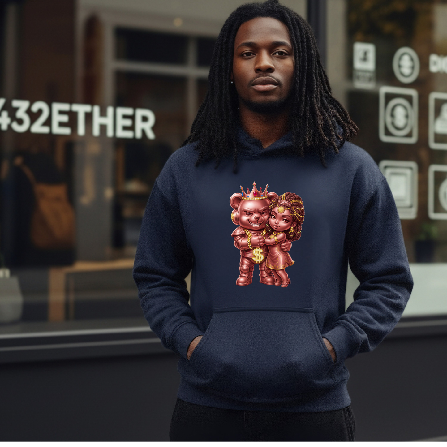 Crowned Luxe Drip Couples Hoodie