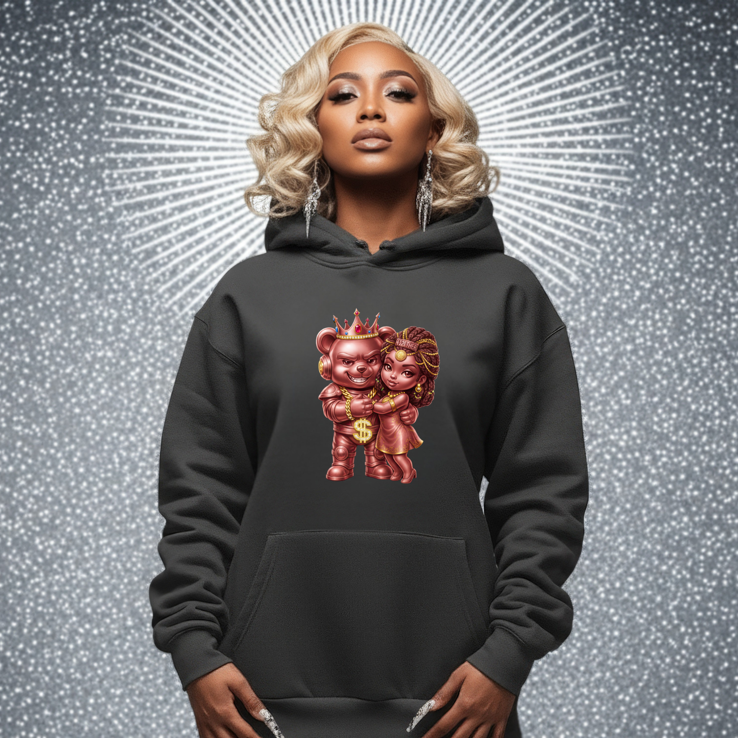 Crowned Luxe Drip Couples Hoodie